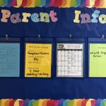 Parent board with field trip sign up, calendar, schedule and learning plan.