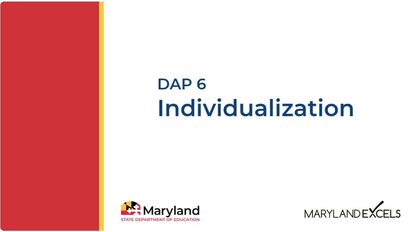DAP 6 Individualization video